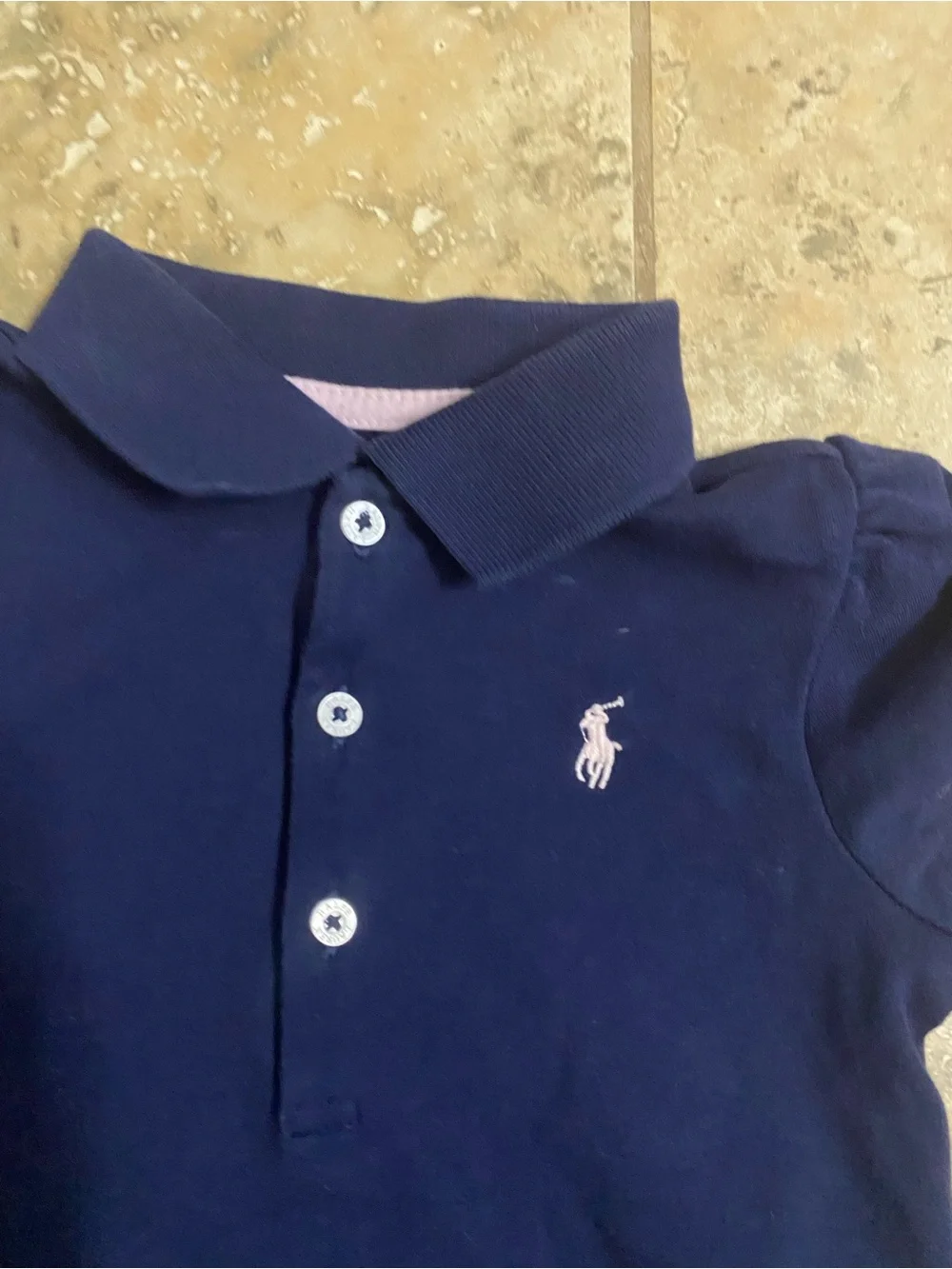 Polo Ralph Lauren Navy Blue Ruffle Cupcake Polo Preppy Baby Girl Dress 24M
